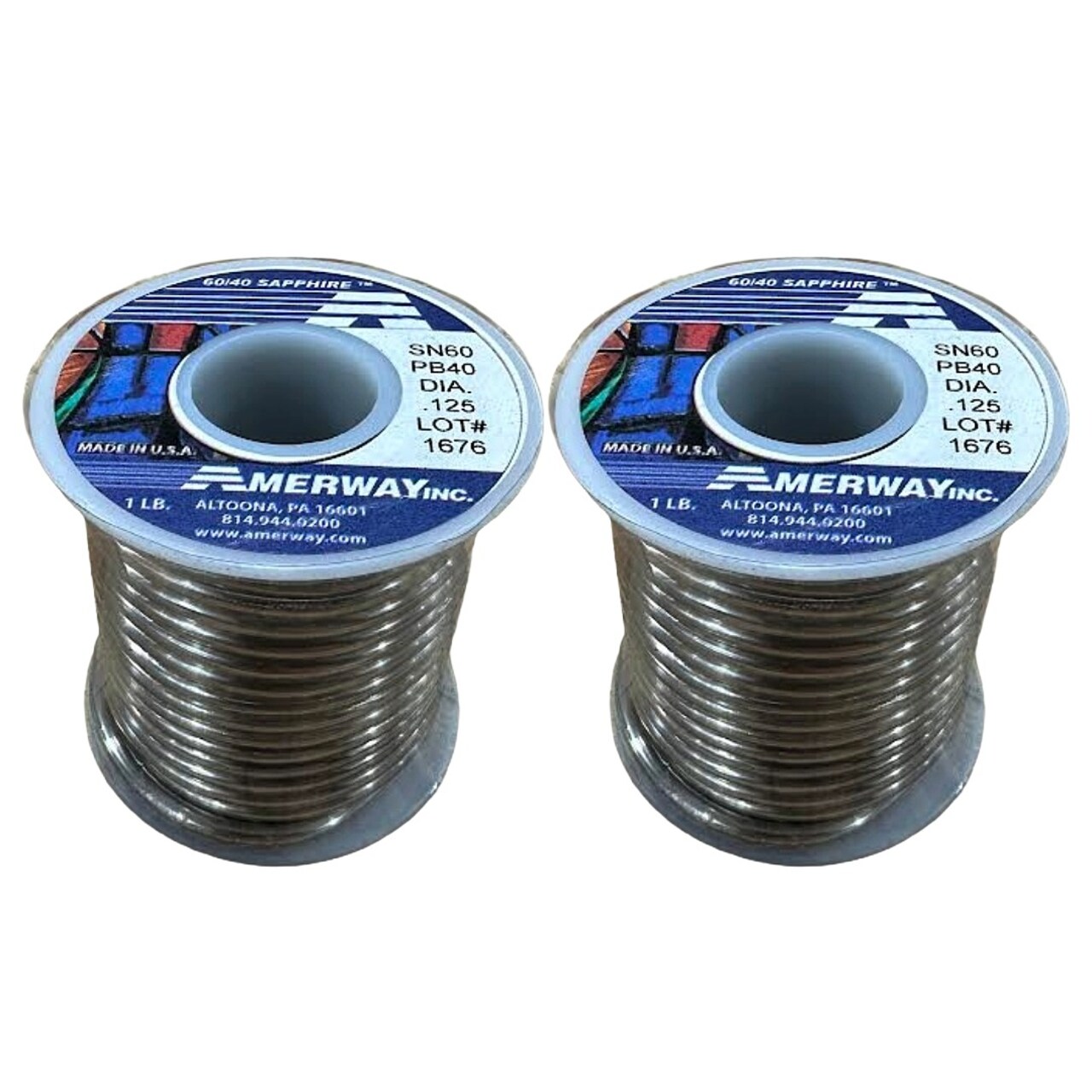 2 PACK--Amerway 60/40 Solder 1lb.Spool for Glass Projects & Other Crafts
